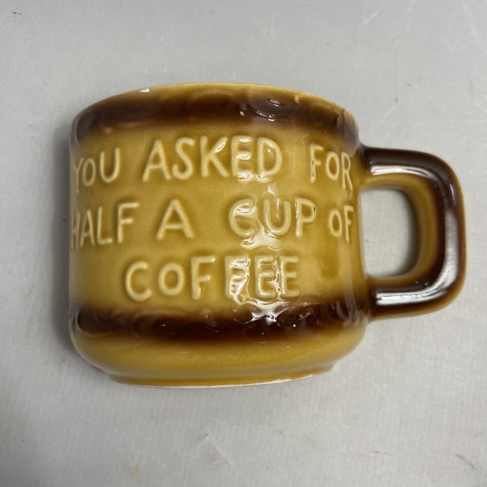 Vintage Half a Cup of Coffee Mug Six‎ Flags Texas Souvenir